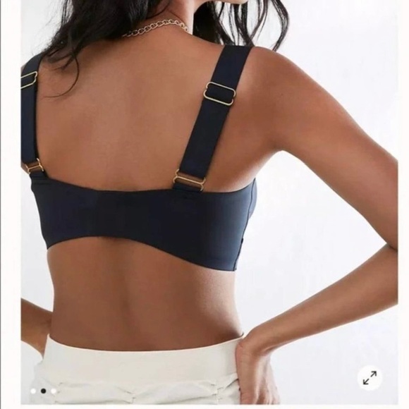 Free People Naomi Underwire Longline Bra, Size M, Black, New - Picture 3 of 7